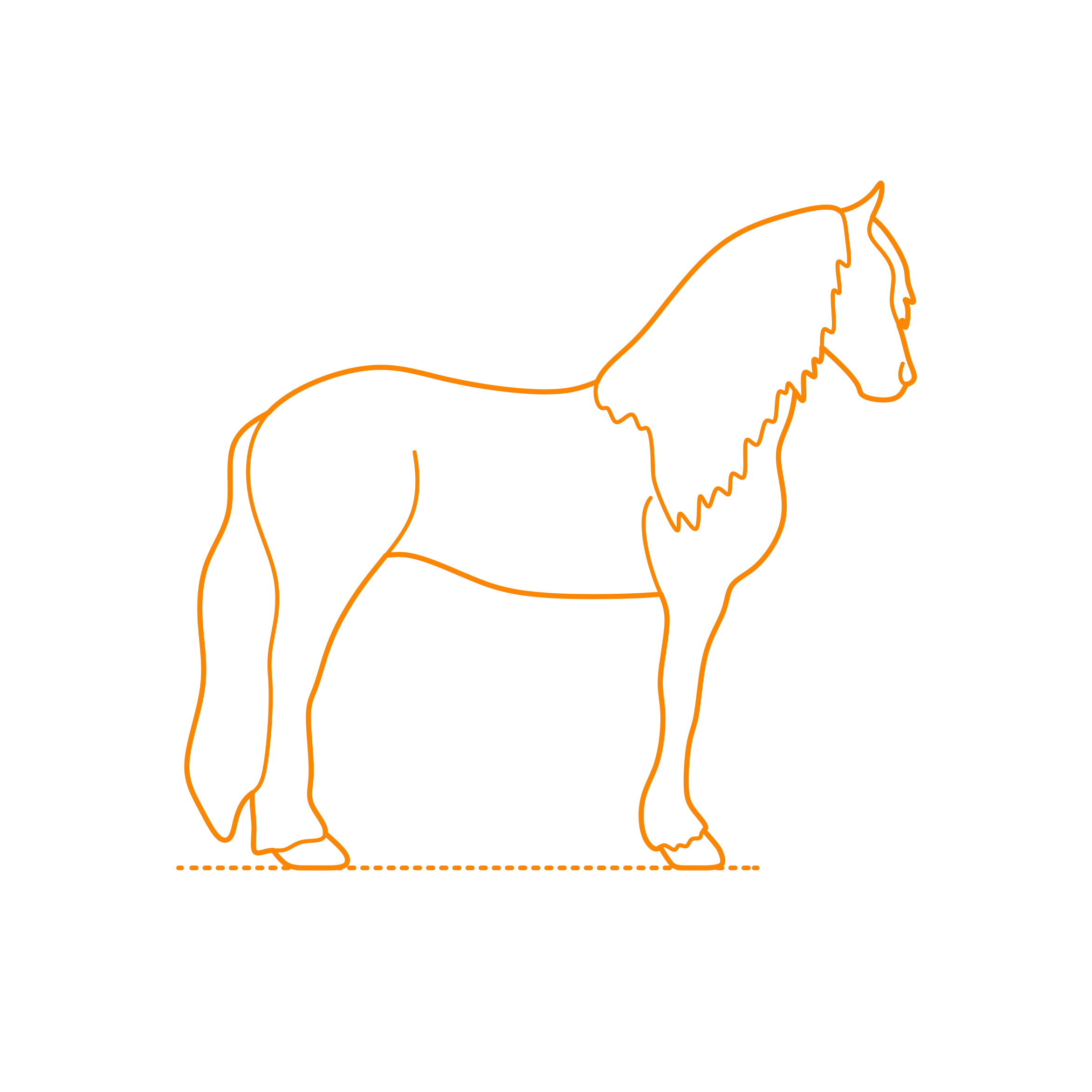 Animals Horses Friesian Horse Outline Icon Svg Set Free Vectors